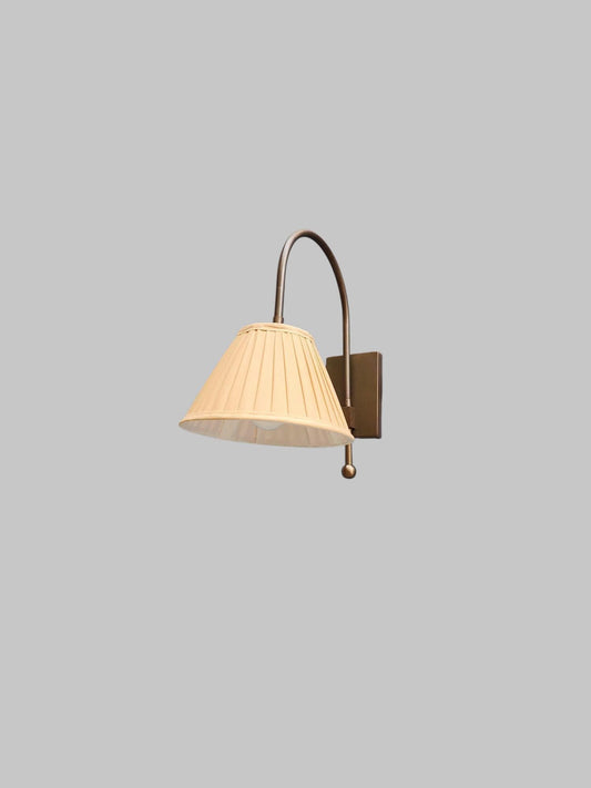 Recycled Solid Brass Wall Sconce with Cotton Shade - Ember Lighting