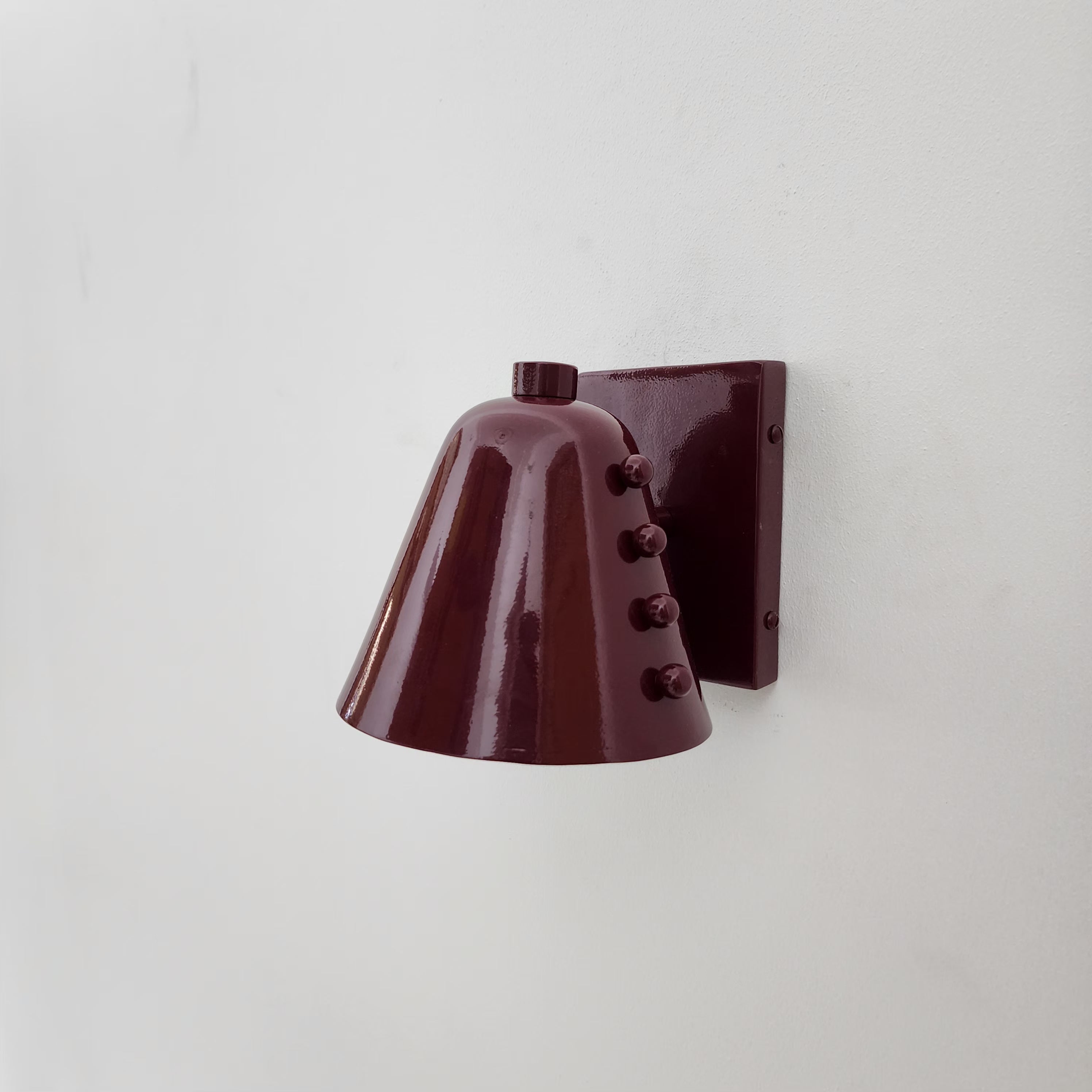 Minimal Brass Wall Light Fixture with Wine Cone Shade