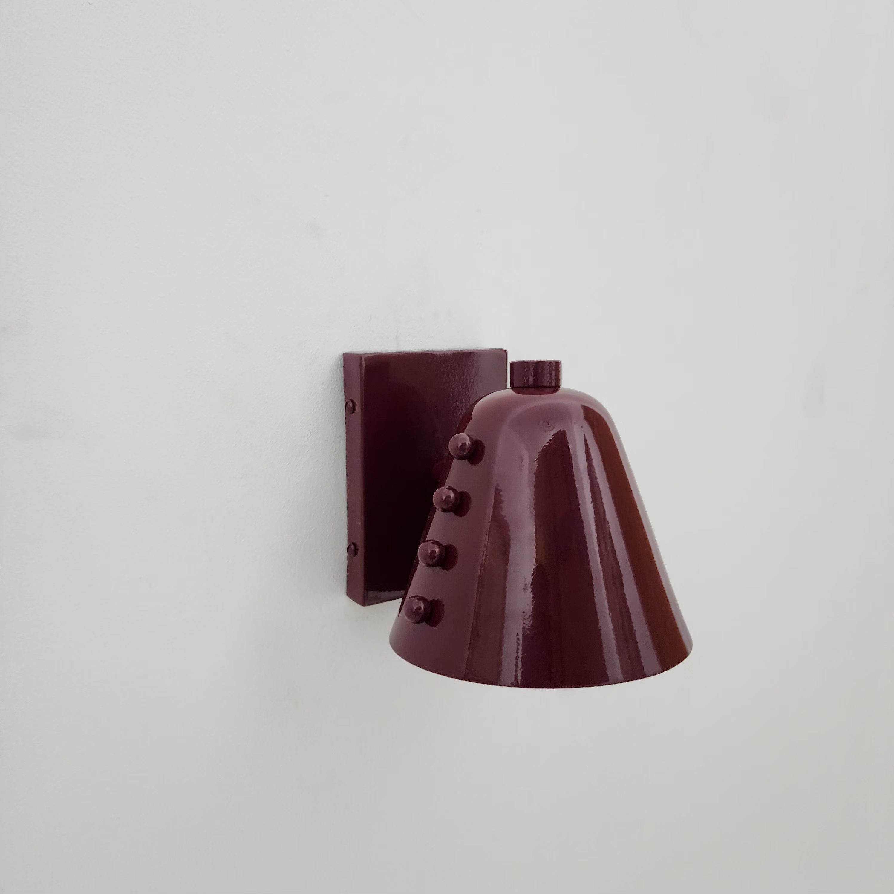 Minimal Brass Wall Light Fixture with Wine Cone Shade