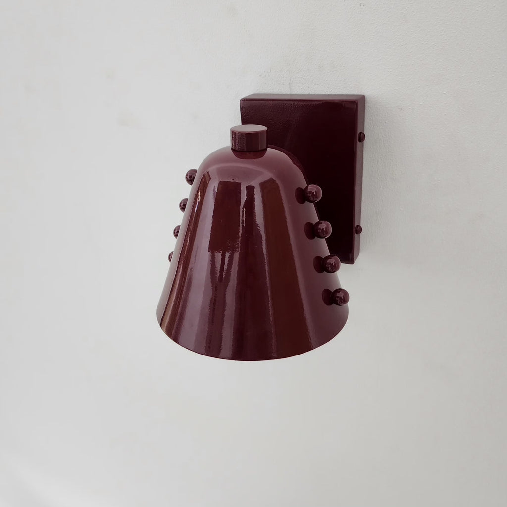 Minimal Brass Wall Light Fixture with Wine Cone Shade