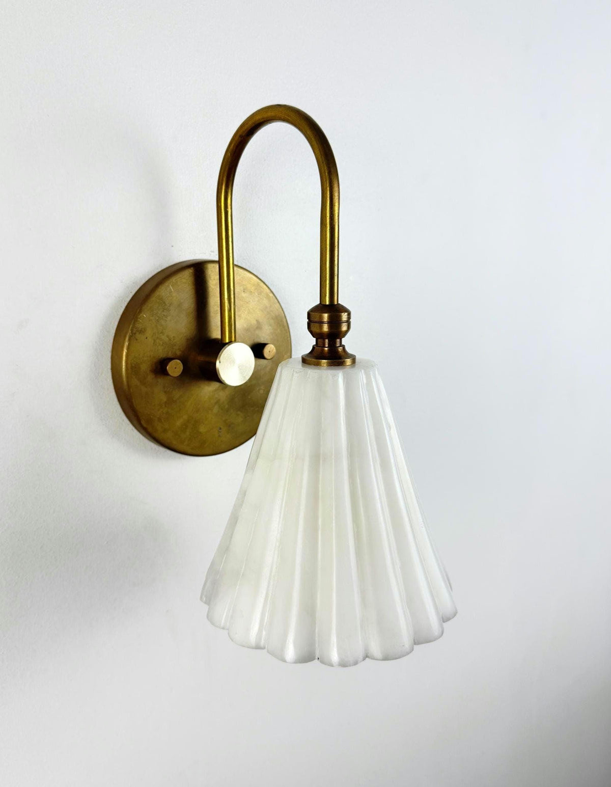 Alabaster Brass Wall Sconce With Soft Ambient Glow - Ember Lighting