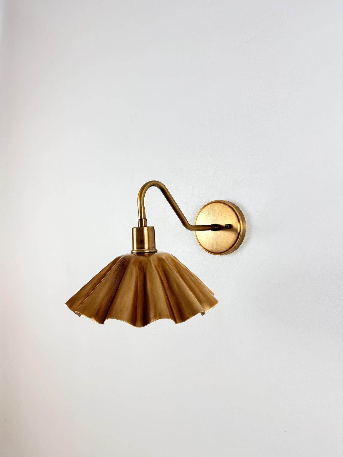 Artisan Made Brass Wall Light With Fluted Shade - Ember Lighting