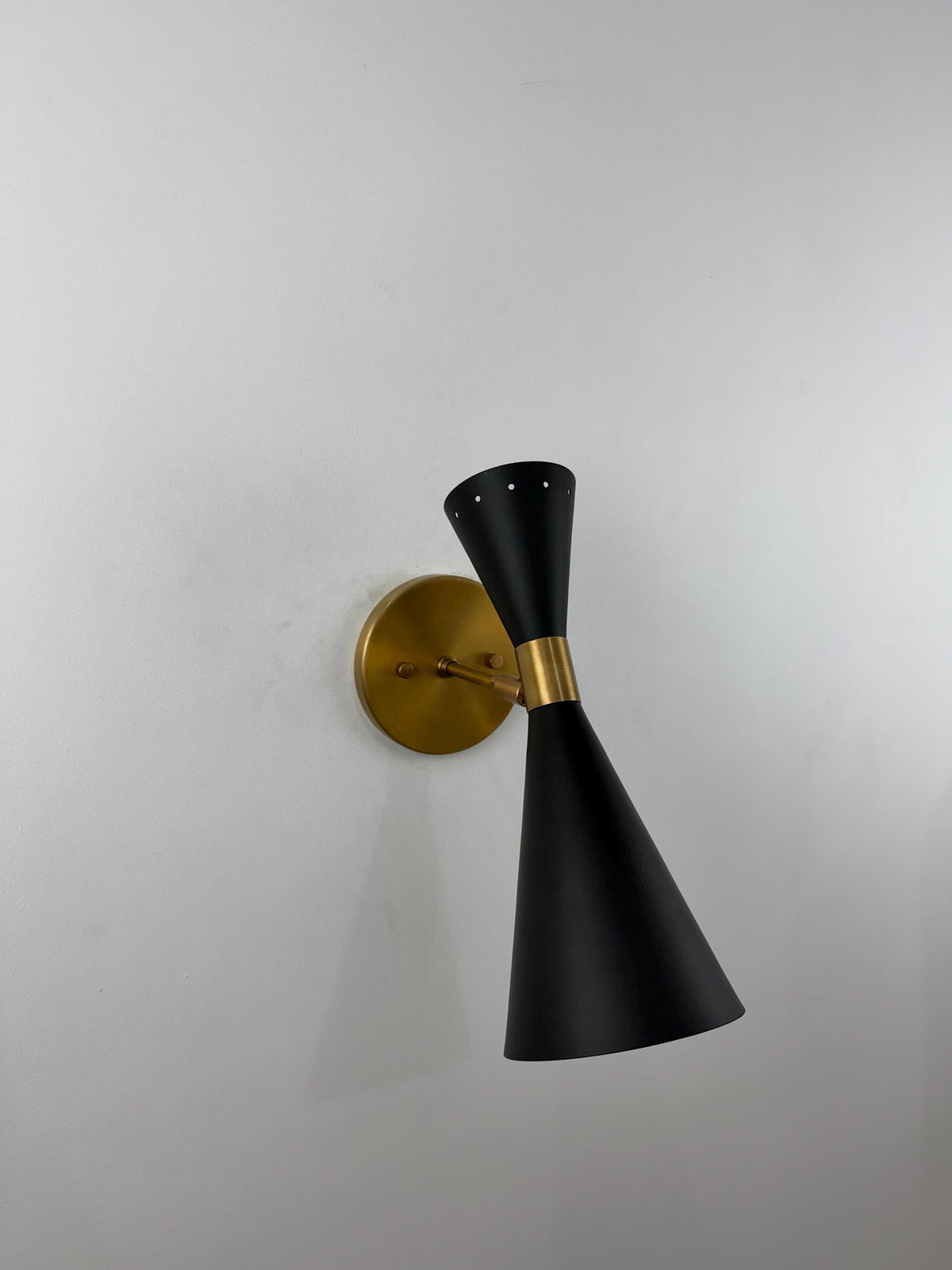 Black And Brass Stilnovo Inspired Wall Sconce For Interior Lighting - Ember Lighting