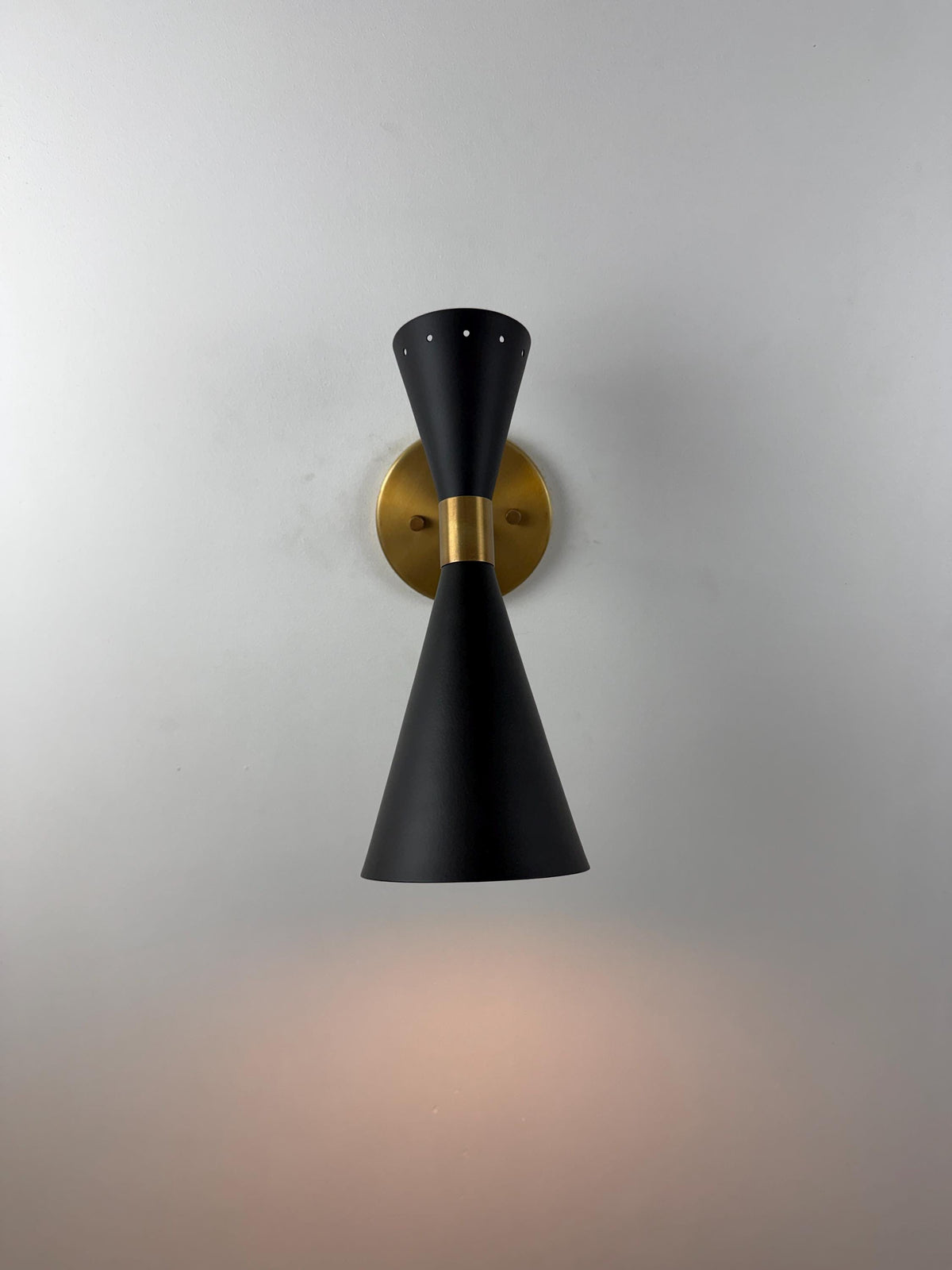 Black And Brass Stilnovo Inspired Wall Sconce For Interior Lighting - Ember Lighting