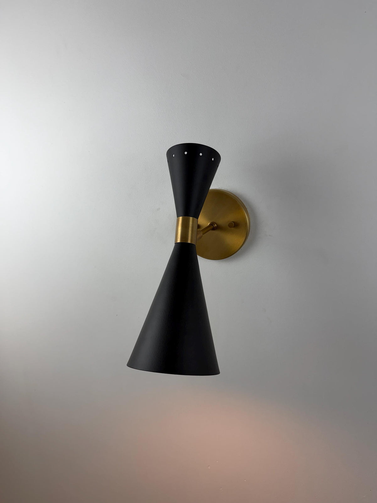 Black And Brass Stilnovo Inspired Wall Sconce For Interior Lighting - Ember Lighting