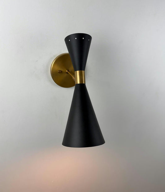 Black Stilnovo Brass Wall Sconce With Italian Vintage Design - Ember Lighting