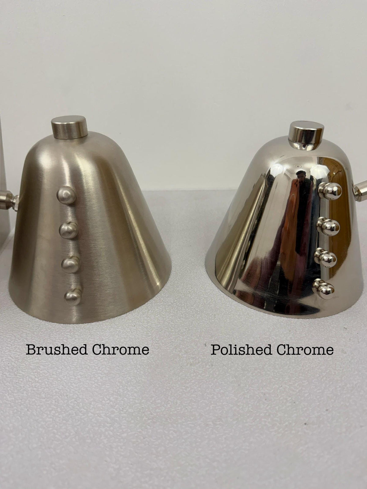 Brass Cone Wall Sconce With Brushed Chrome Details - Ember Lighting