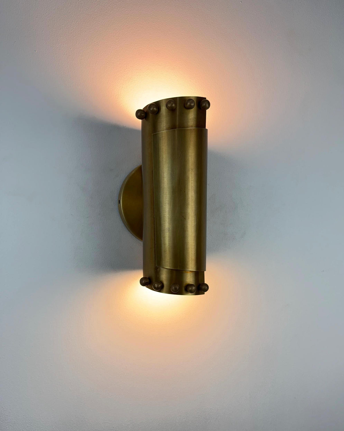 Brass Cylindrical Wall Sconce for Hallway Accent Lighting - Ember Lighting