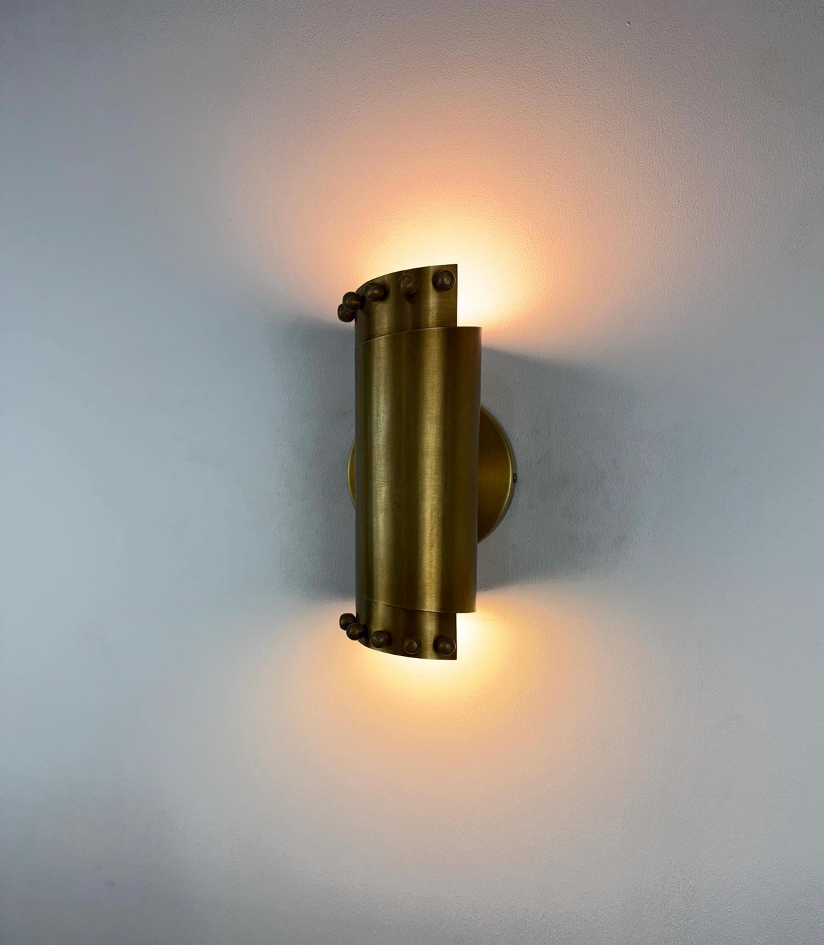 Brass Cylindrical Wall Sconce for Hallway Accent Lighting - Ember Lighting