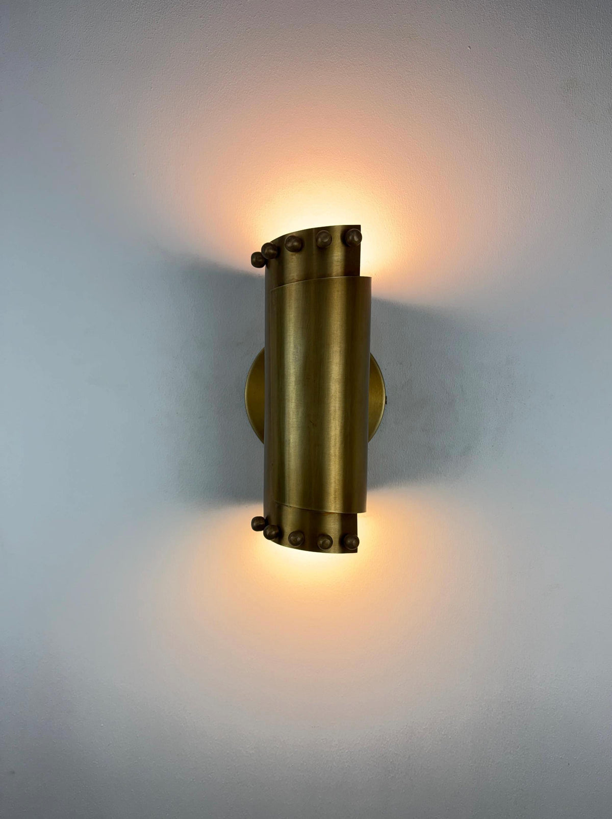Brass Cylindrical Wall Sconce for Hallway Accent Lighting - Ember Lighting