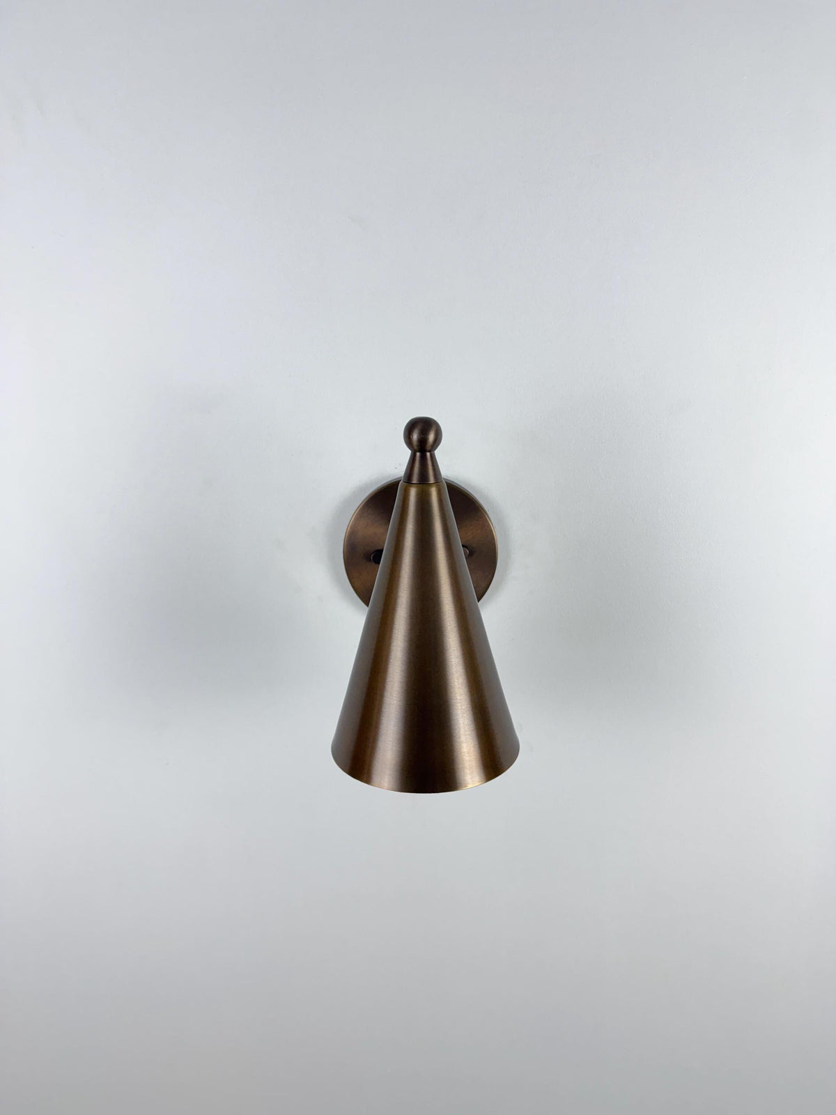 Brass Wall Lamp with Antique-Inspired Cone Shade - Ember Lighting