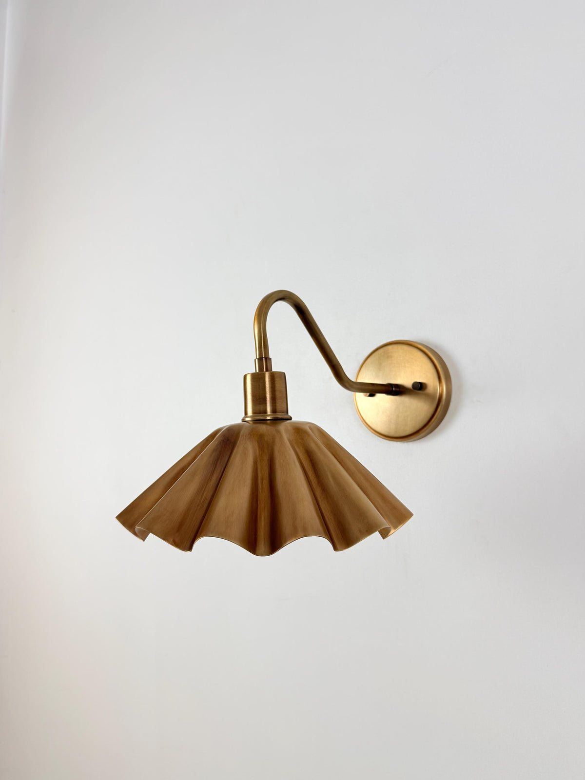 Brass Wall Sconce With Fluted Umbrella Shade - Ember Lighting