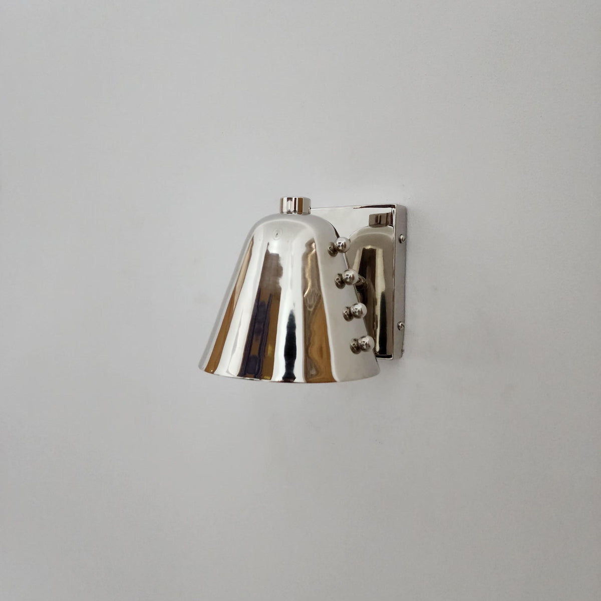 Chrome Cone Wall Lamp With Rivet Detail | Ember Lighting