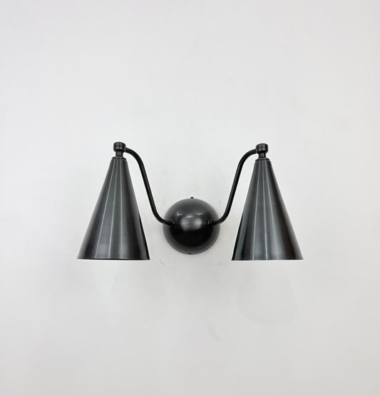 Double Cone Brass Wall Sconce - Ember Lighting