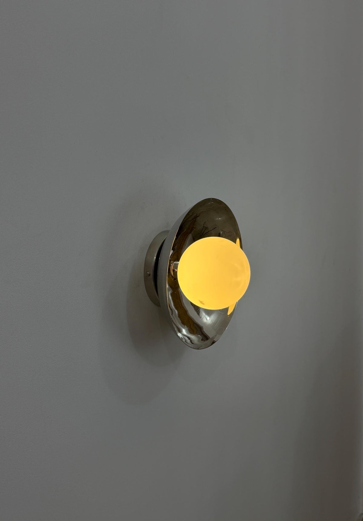 Vintage Italian Brass Flush Mount Ceiling Light with Frosted Globe - Ember Lighting