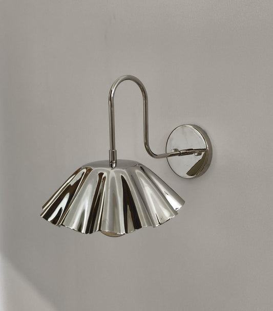 Fluted Brass Wall Sconce with Umbrella Shade | Ember Lighting