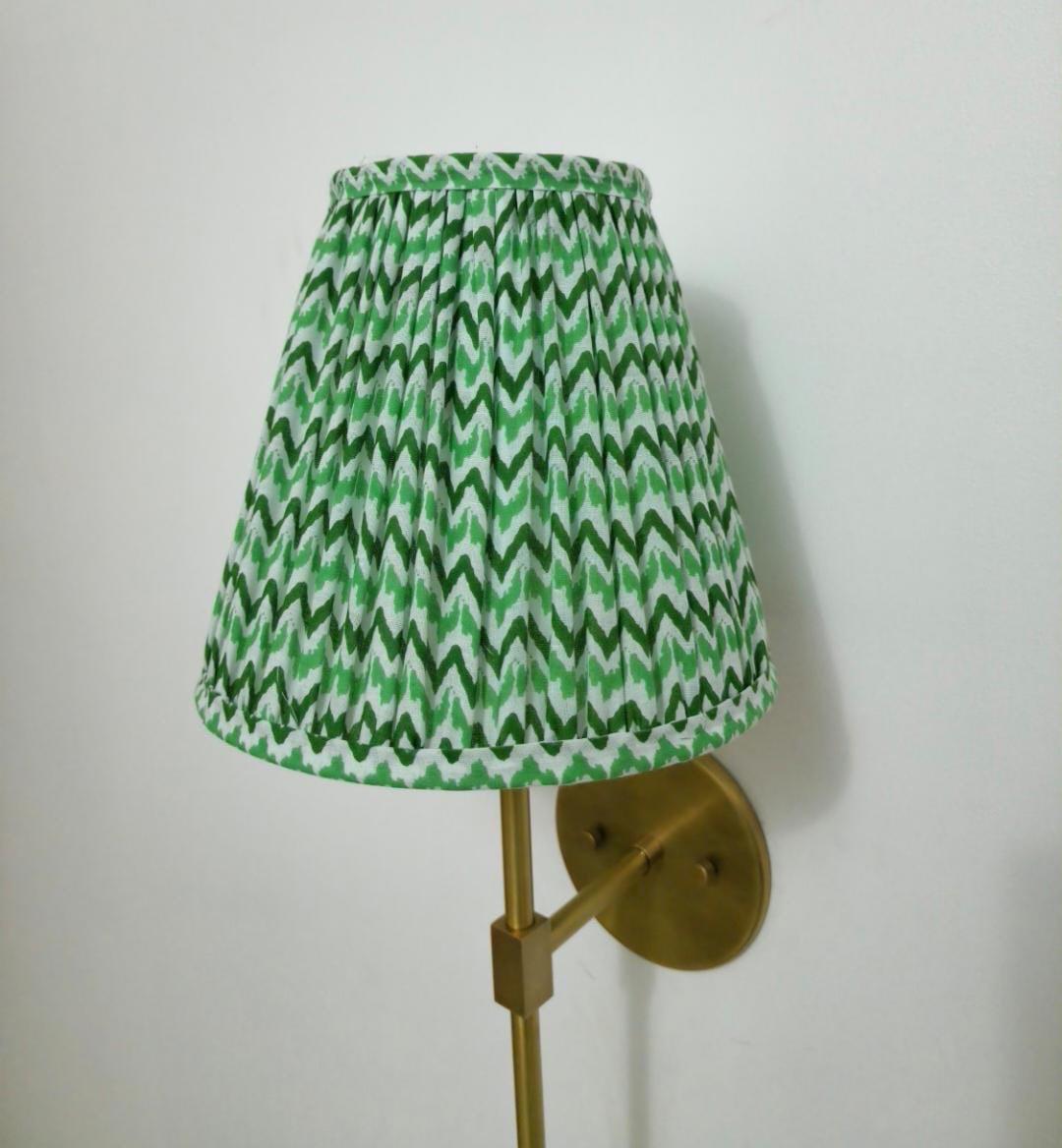Green Pleated Brass Wall Lamp | Ember Lighting