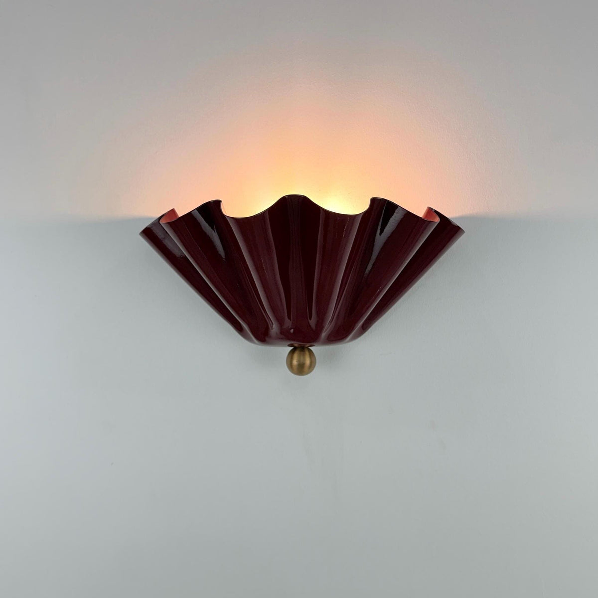Half Flower Brass Wall Sconce in Wine Handmade Floral Light | Ember Lighting