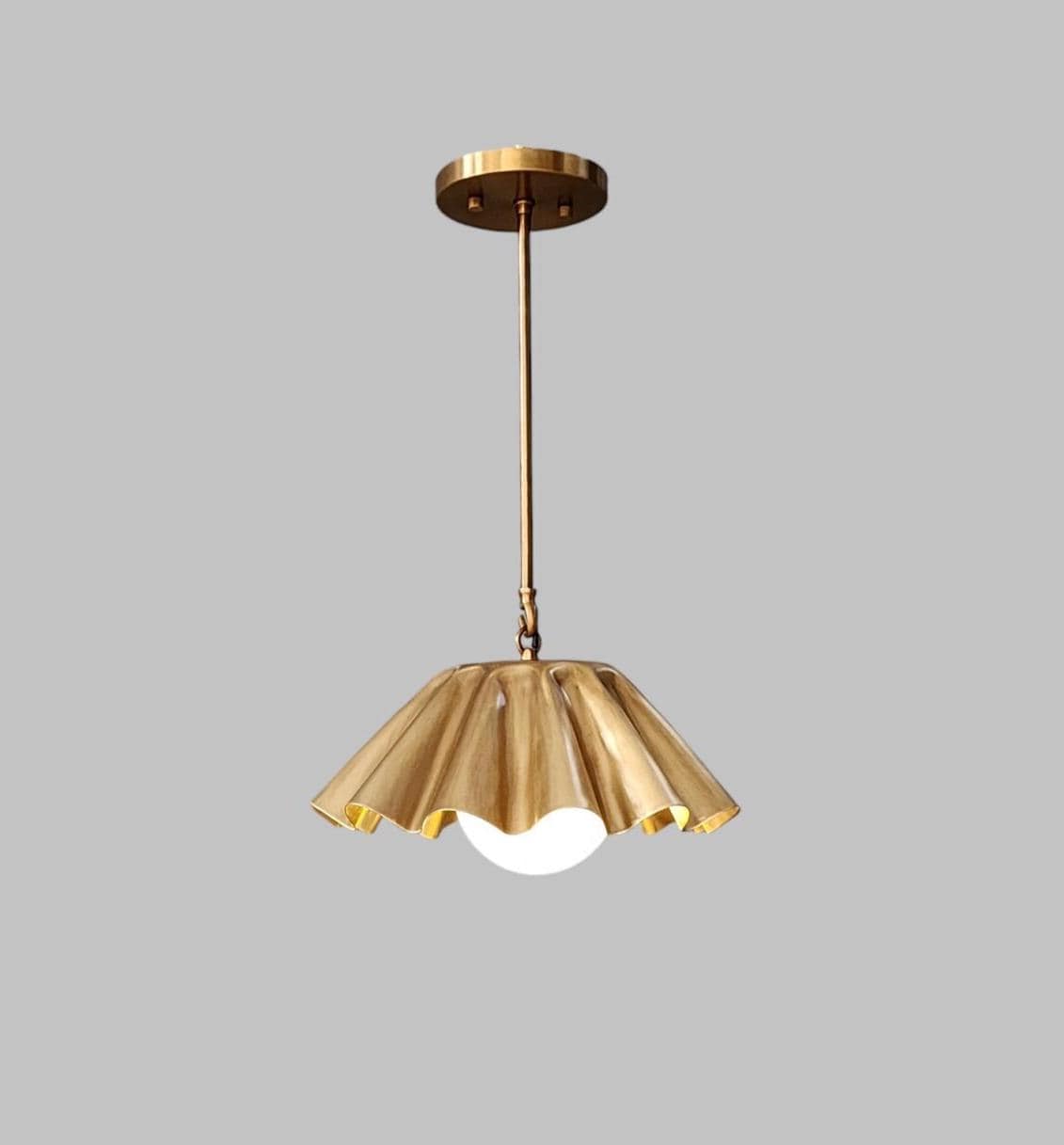 Handcrafted Brass Flush Pendant With Sputnik Design - Ember Lighting