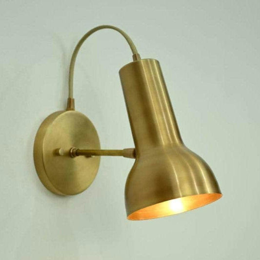 Handcrafted Brass Gooseneck Wall Sconce With Adjustable Arm - Ember Lighting