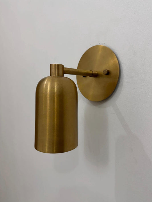 Handcrafted Brass Wall Sconce With Cone Shade - Ember Lighting
