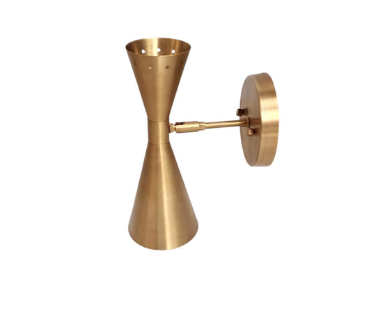 Handcrafted Mid Century Brass Wall Sconce With Up Down Lighting - Ember Lighting