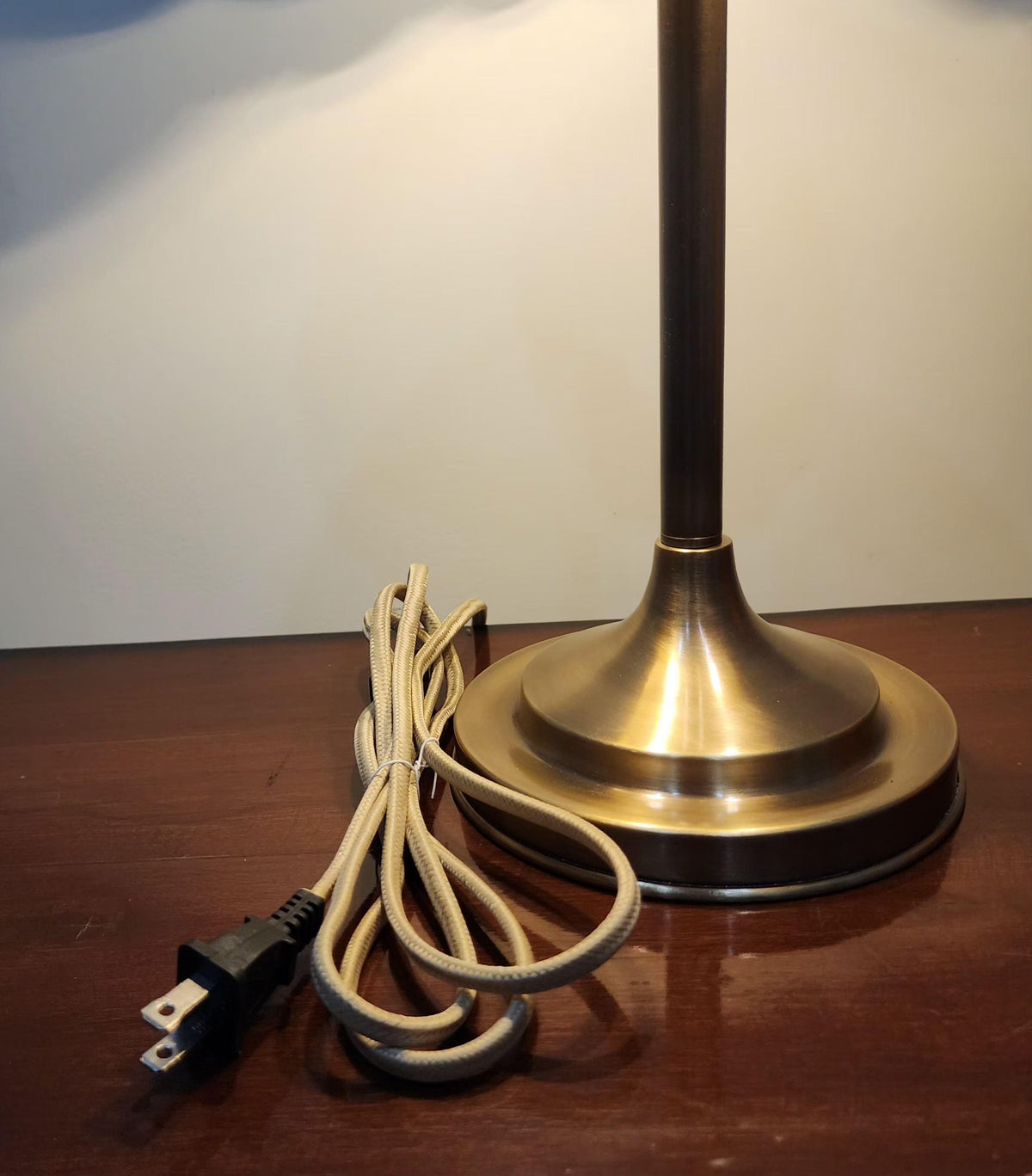 Handcrafted Solid Brass Table Lamp With Vintage Floral Shade - Ember Lighting
