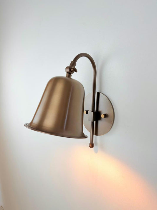 Handcrafted Vintage Brass Wall Sconce With Adjustable Shade - Ember Lighting