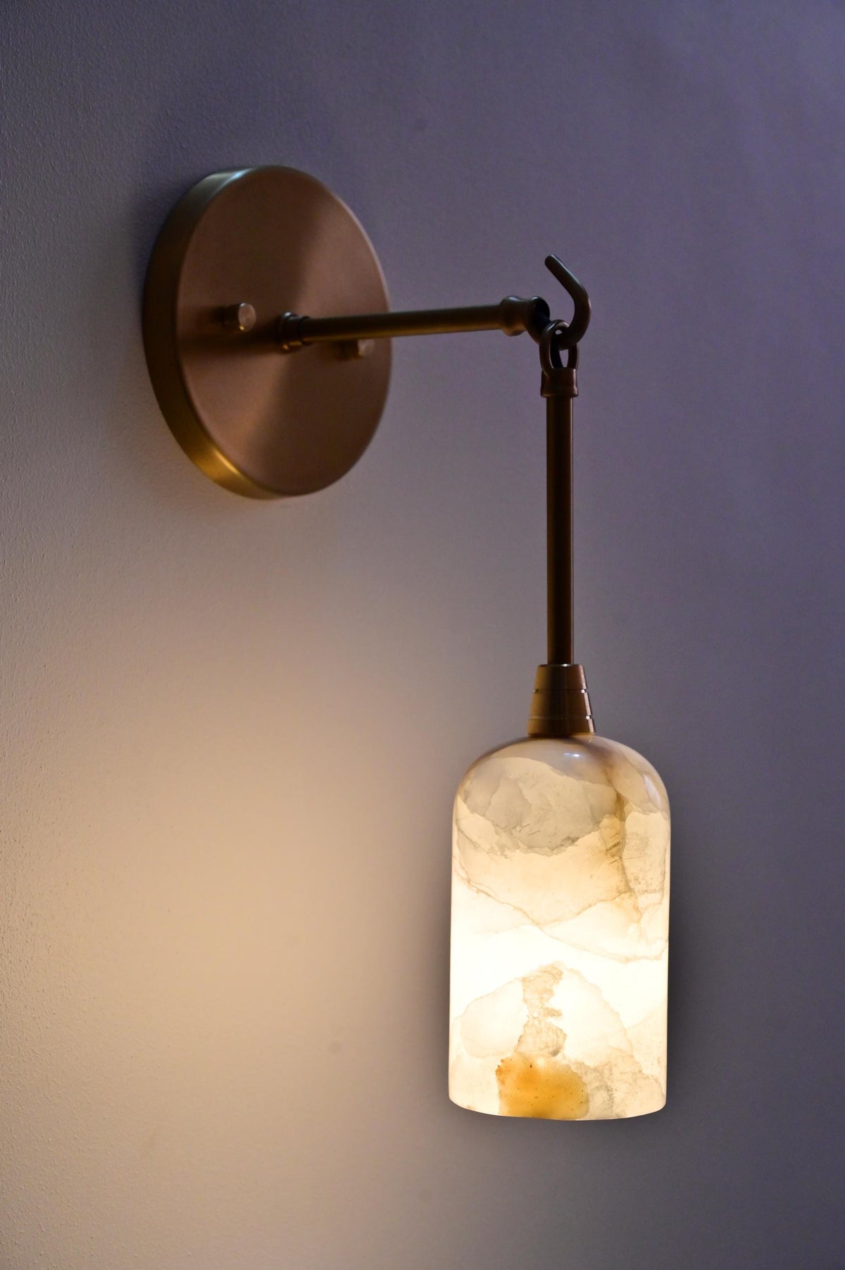 Handmade Alabaster Brass Wall Sconce For Elegant Interiors - Ember Lighting