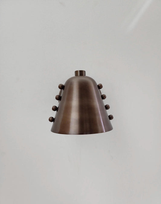 Handmade Antique Brass Wall Light With Tapered Cone Shade - Ember Lighting