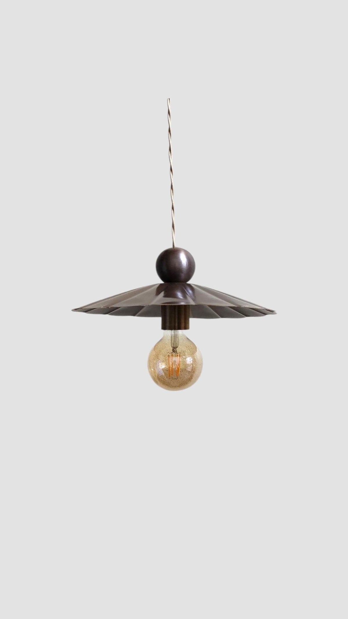 Handmade Brass Ceiling Pendant With Scalloped Shade - Ember Lighting