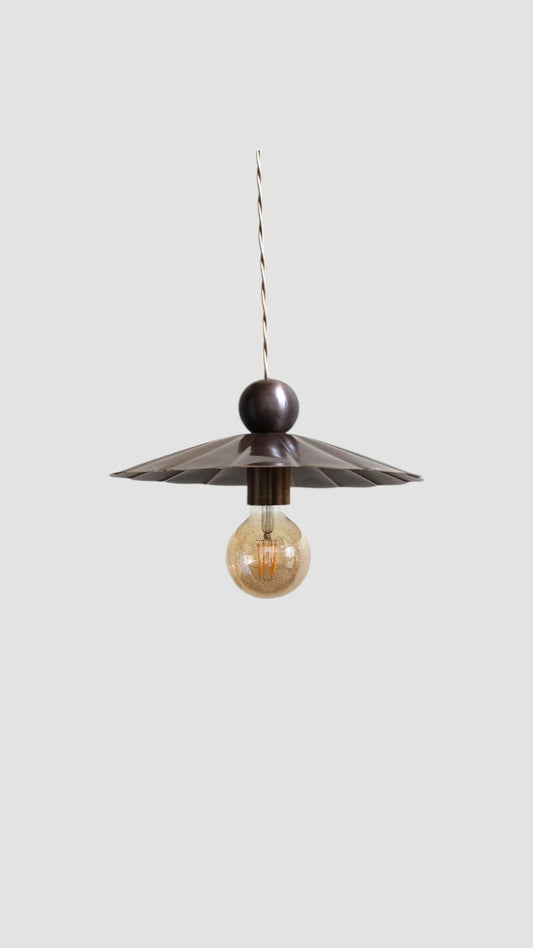 Handmade Brass Ceiling Pendant With Scalloped Shade - Ember Lighting