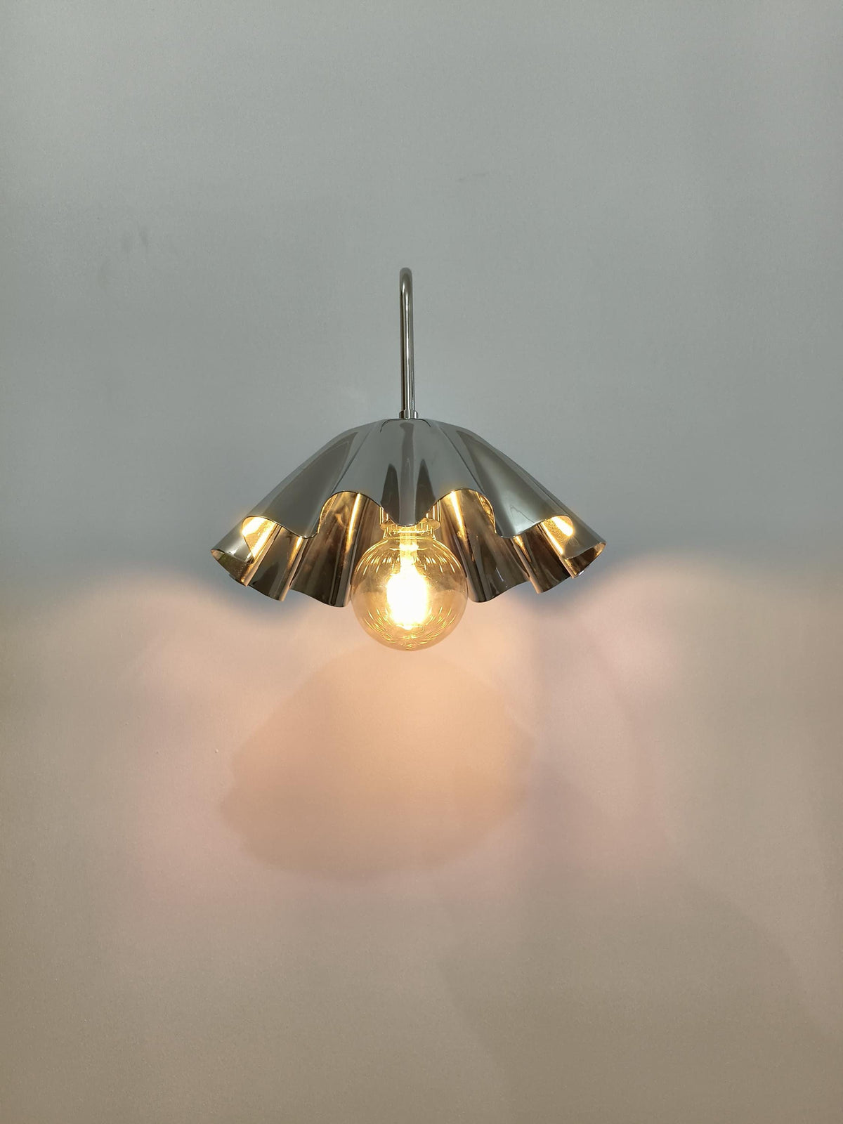 Handmade Brass Wall Light with Umbrella Shade | Ember Lighting