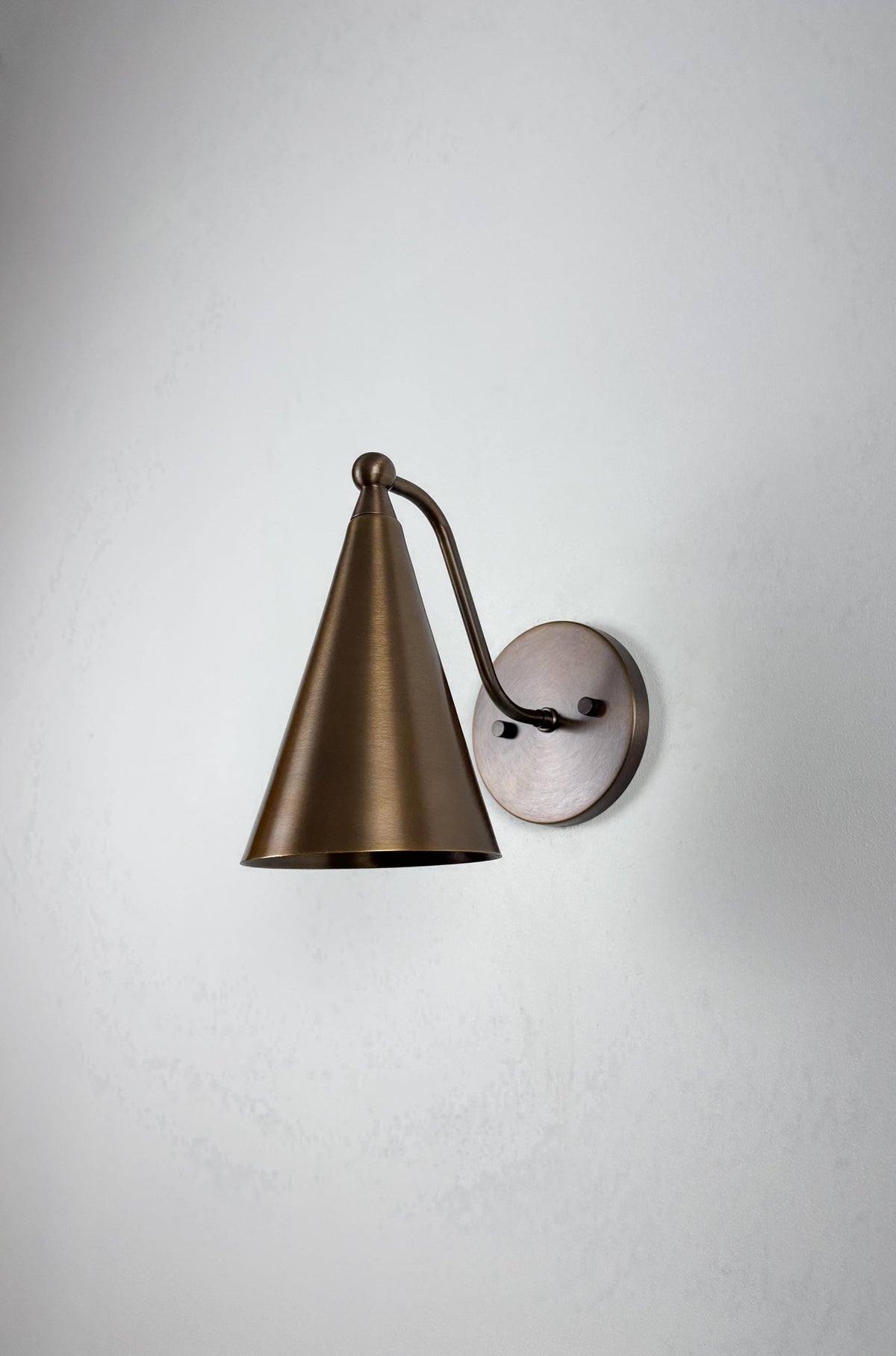 Handmade Brass Wall Sconce with Cone Shade - Ember Lighting