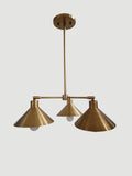 Italian-Inspired Triple-Light Sputnik Chandelier, Bold Mid-Century Brass Design