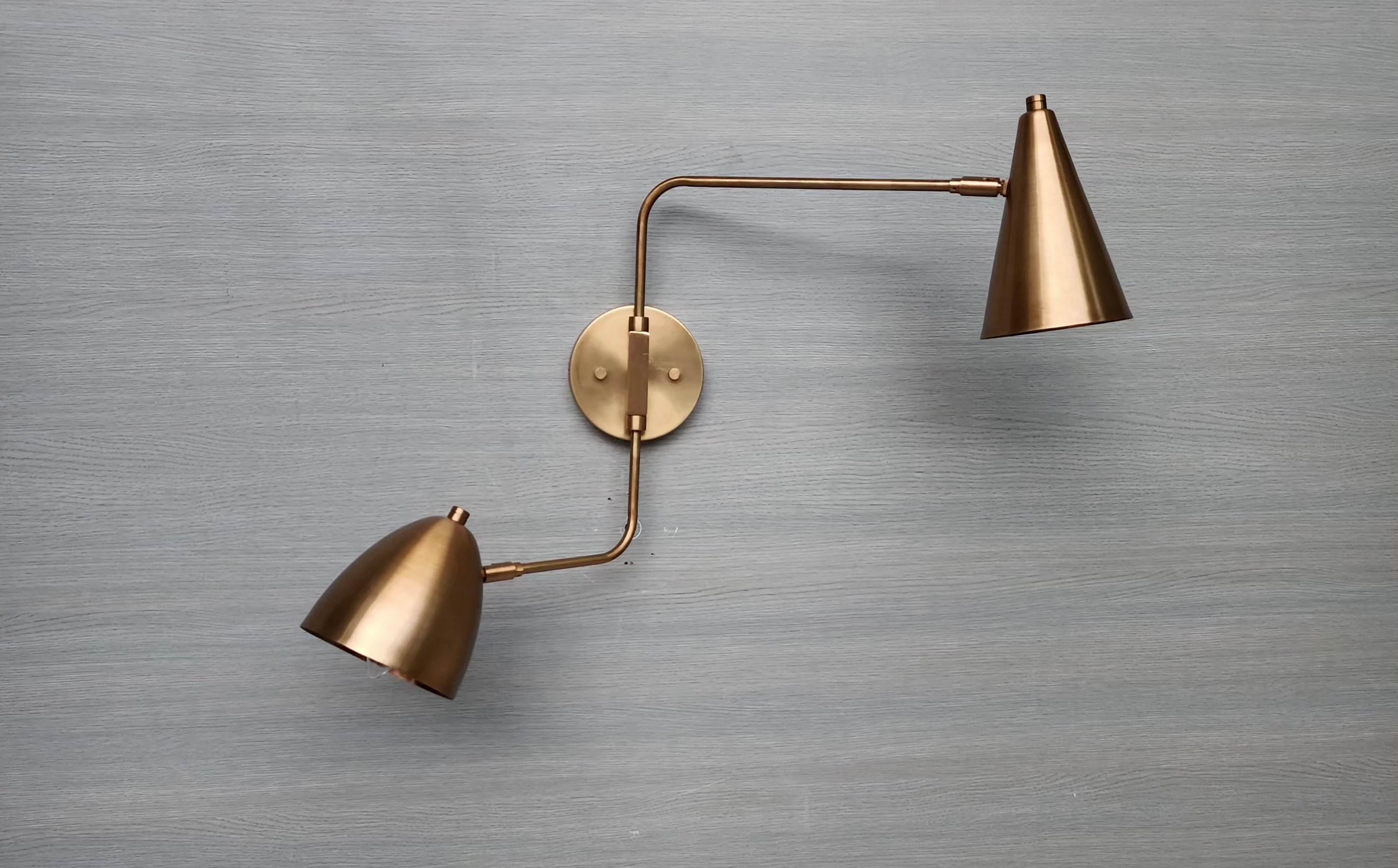 Handmade Brass Swing Arm Wall Light – Mid-Century Sputnik Design