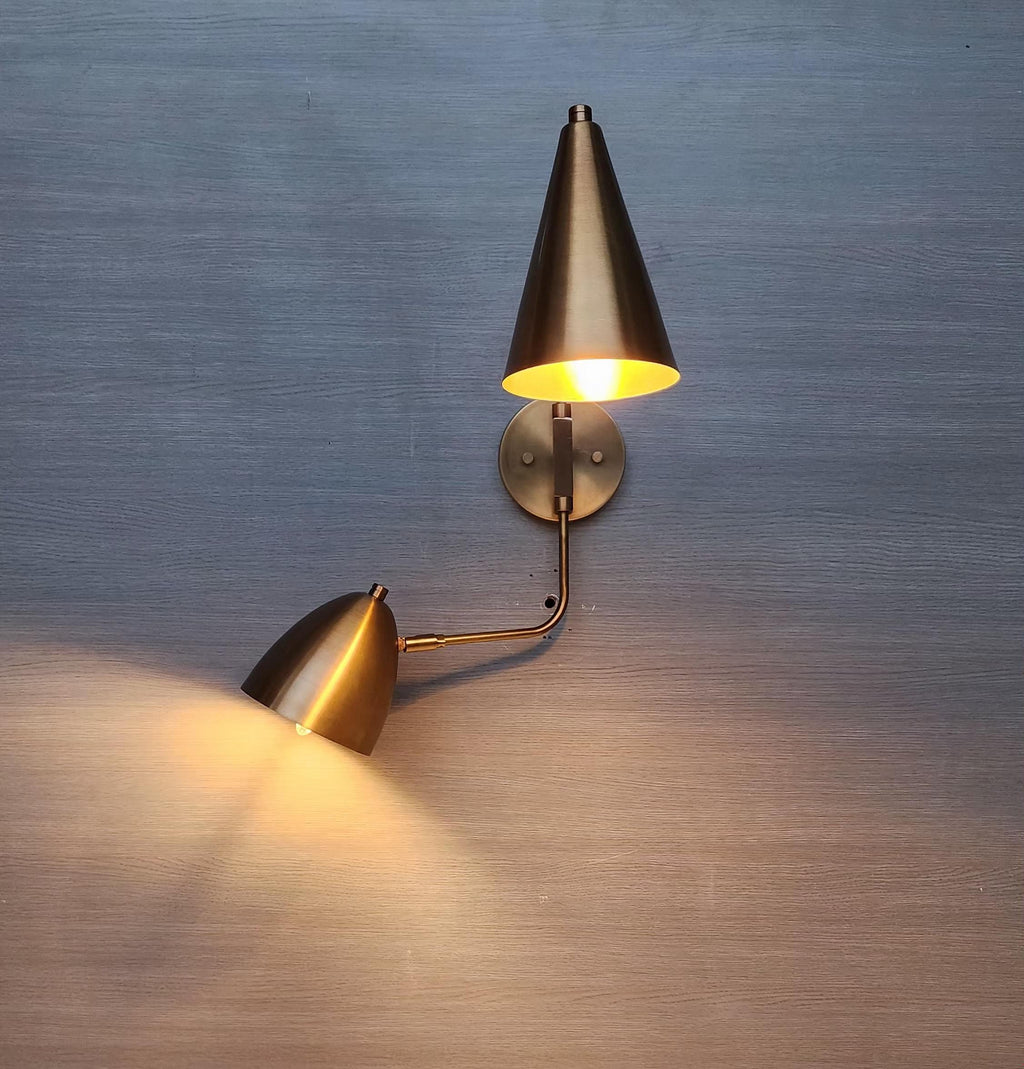 Handmade Brass Swing Arm Wall Light – Mid-Century Sputnik Design
