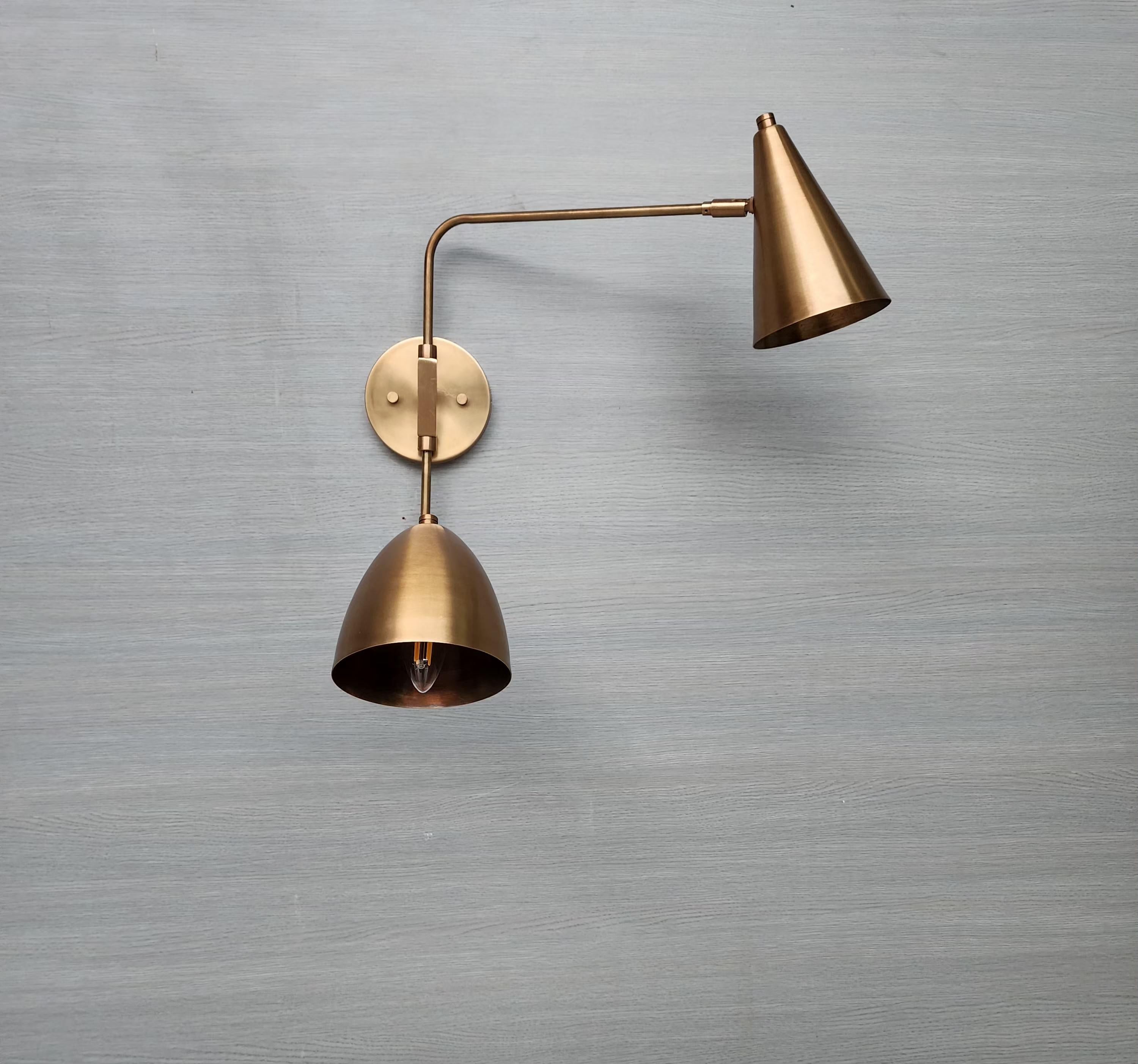 Handmade Brass Swing Arm Wall Light – Mid-Century Sputnik Design
