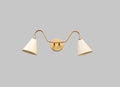 Mid-Century Modern Double Arm Wall Sconce, Handmade Brass Lighting