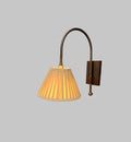 Handcrafted Rustic Wall Sconce with Silk Cotton Shade