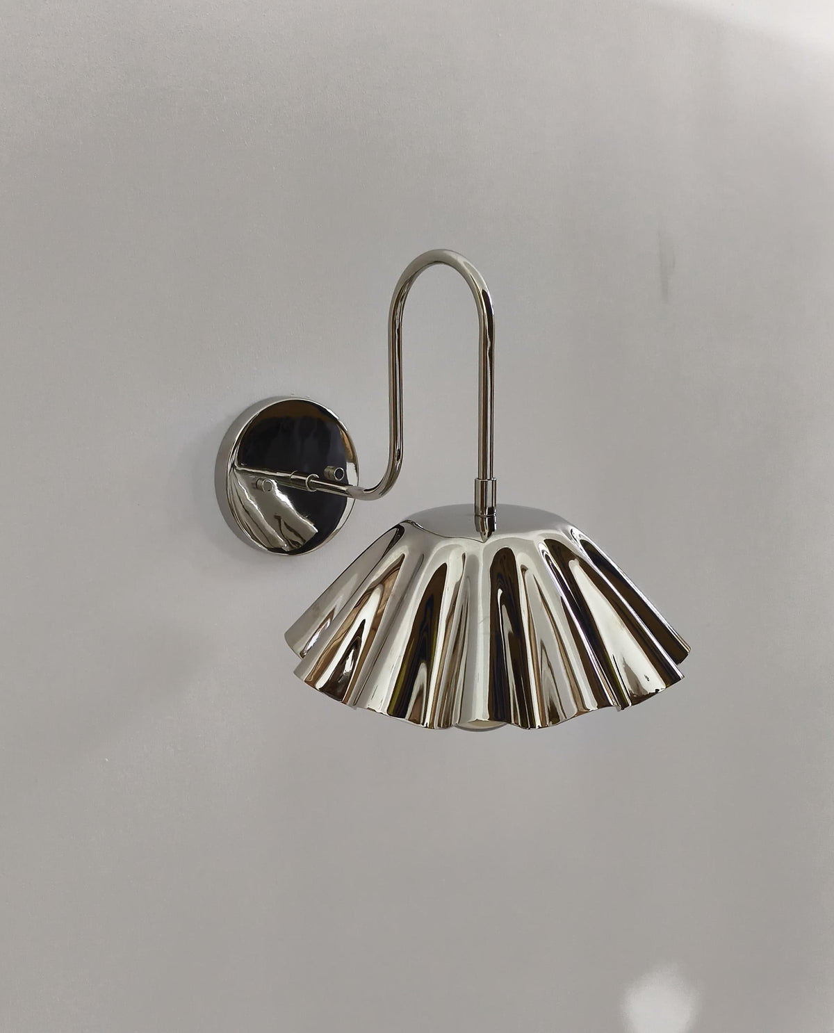 Vintage Brass Wall Lamp with Curved Arm and Shade | Ember Lighting