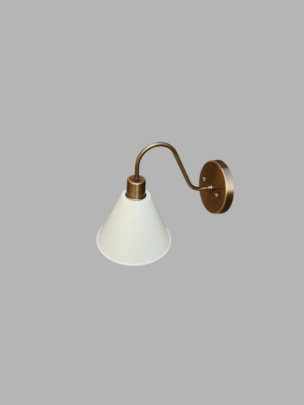 The Aurora Brass Sconce, Handmade Ivory Cone Wall Light