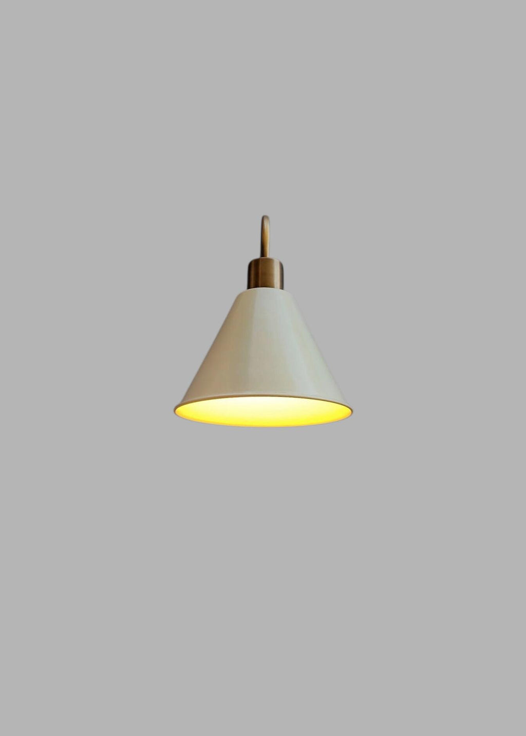 The Aurora Brass Sconce, Handmade Ivory Cone Wall Light