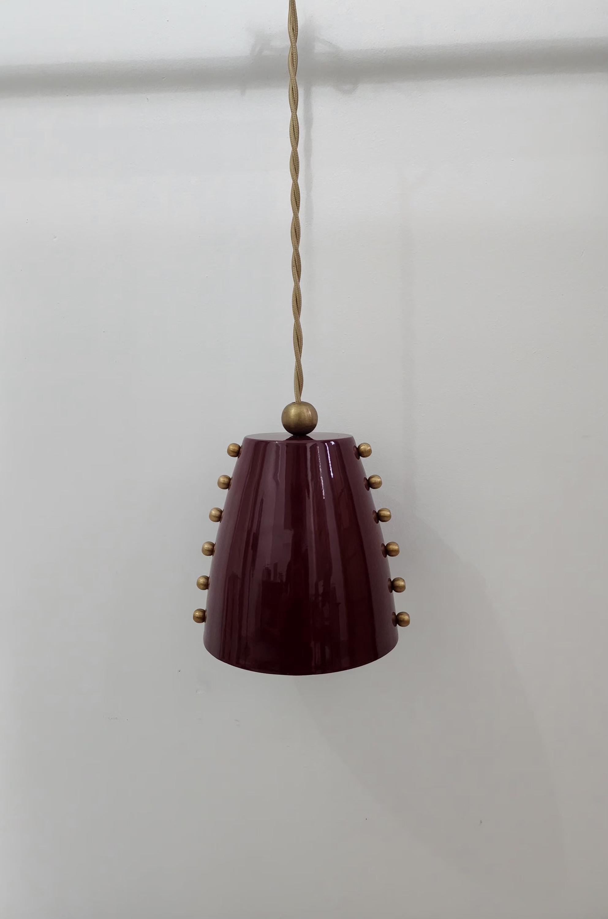 Raw Brass Mid-Century Pendant with Bold Cone Shade