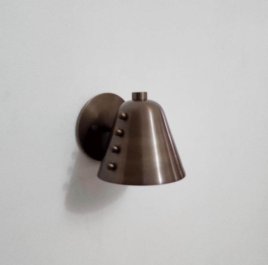 Dark Antique Patina Brass Shade – Handmade Brass Wall Light Fixture