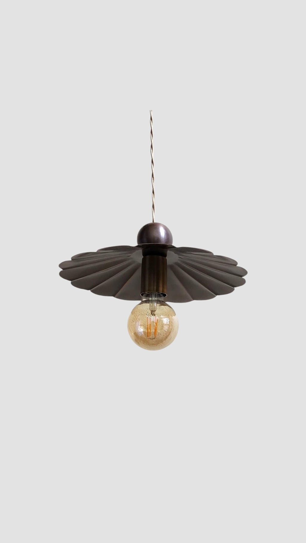 Handmade Brass Ceiling Pendant – Adjustable Drop, Sculptural Vintage Design