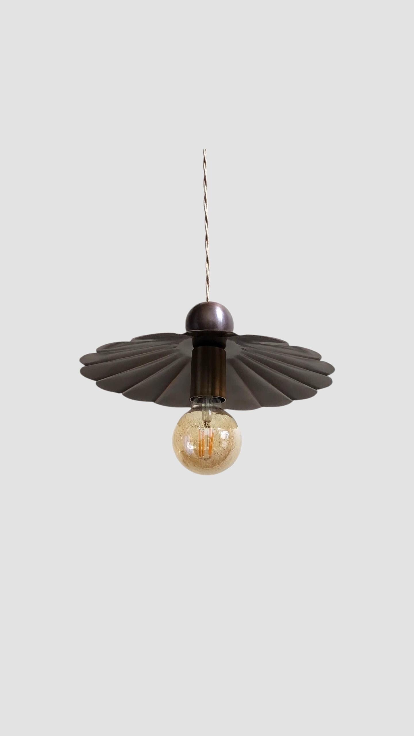 Handmade Brass Ceiling Pendant – Adjustable Drop, Sculptural Vintage Design