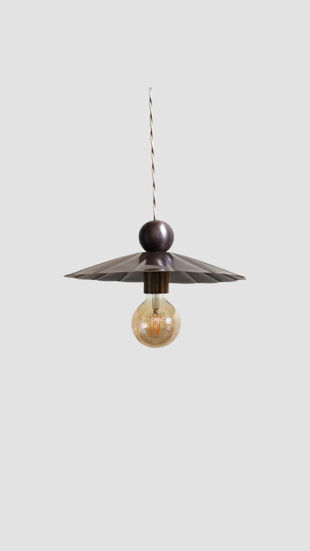 Handmade Brass Ceiling Pendant – Adjustable Drop, Sculptural Vintage Design