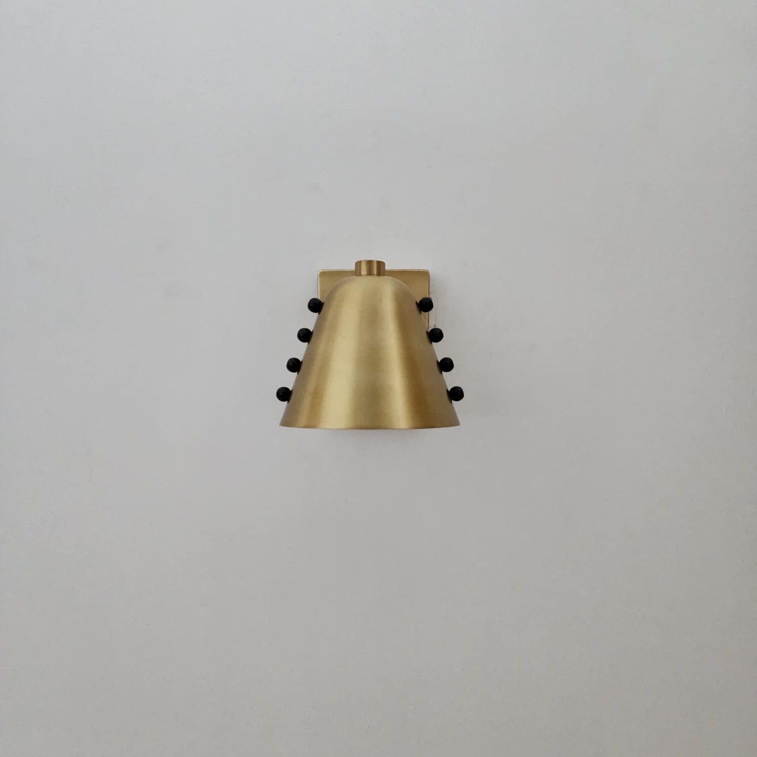 Mid-Century Raw Brass Wall Sconce, Bold Cone Design