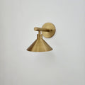 Modern Brass Wall Sconce with Handcrafted Cone Shade